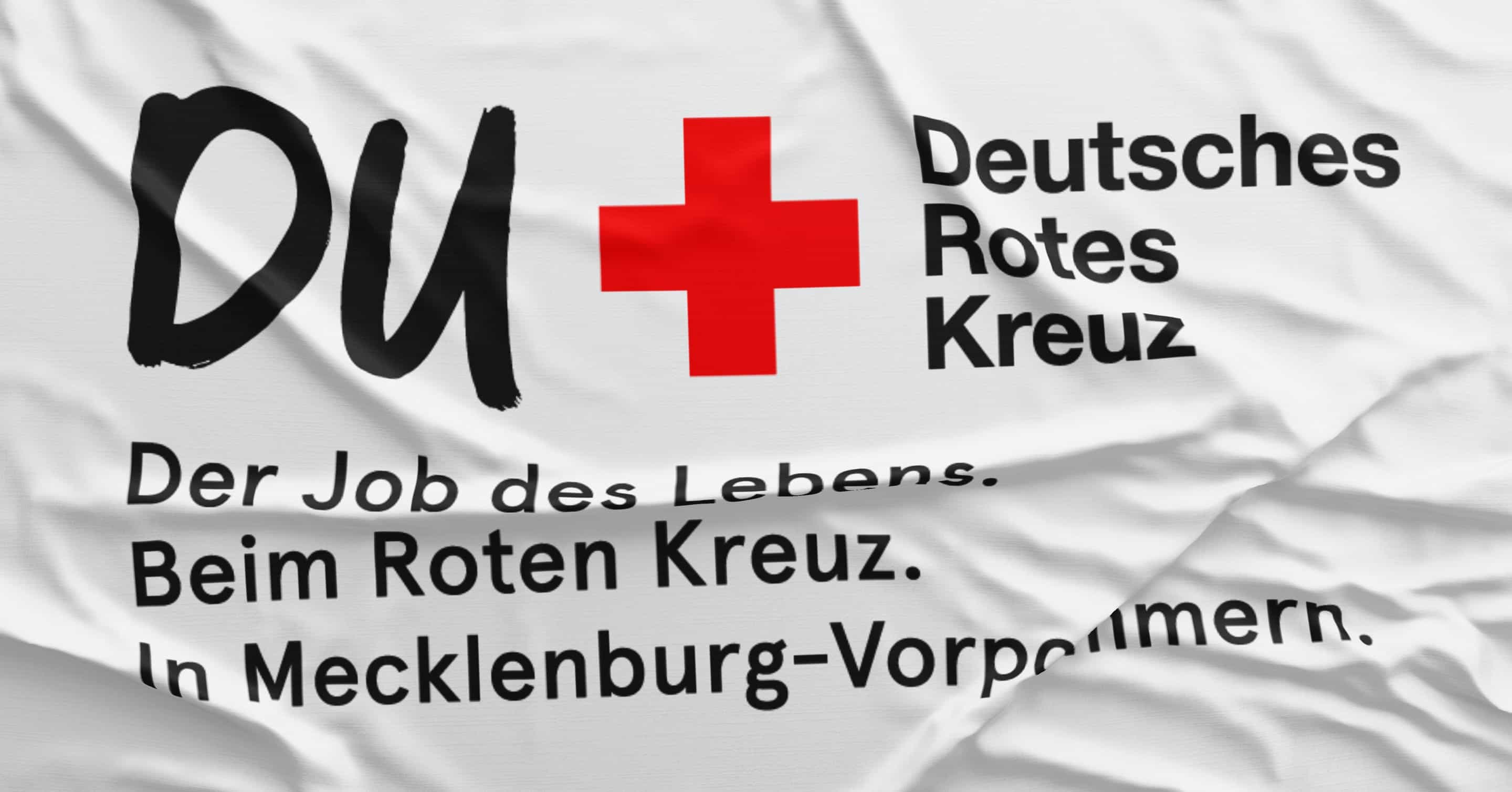 Das Logo der Marke und der Claim der von uns entwickelten Personalkampagne für das Deutsche Rote Kreuz in Mecklenburg-Vorpommern.